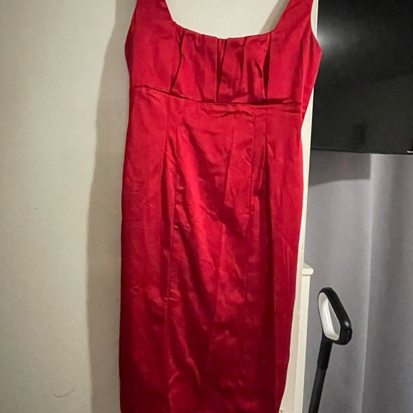 Calvin Klein Vibrant Red Midi Dress - Picture 3 of 9